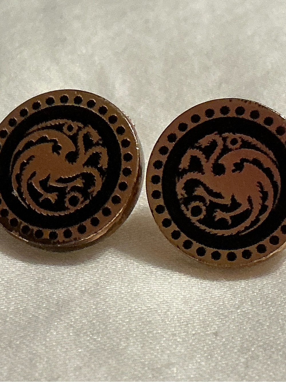 Alex and Ani House Targaryen Rose Gold Dragon Motif Stud Earrings